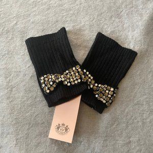 Juicy Couture Black Jeweled Fingerless Gloves